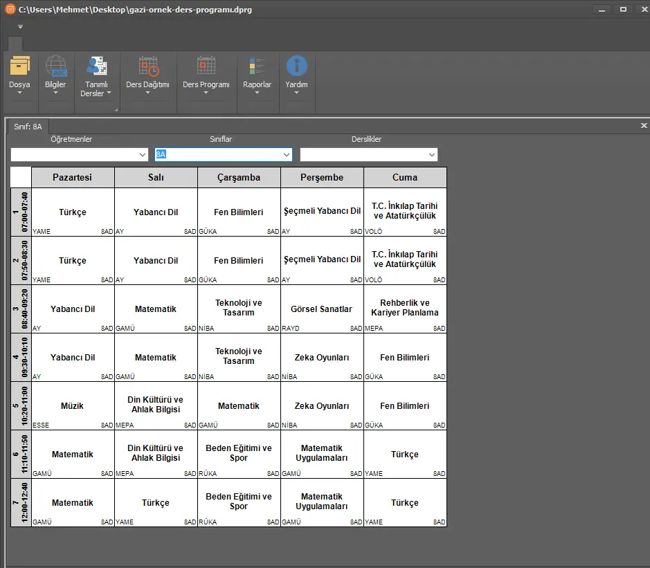 Haftalık Ders Dağıtım Yazılımı