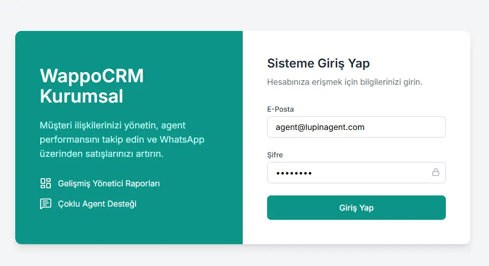 WappoCRM – WhatsApp Entegre CRM Sistemi